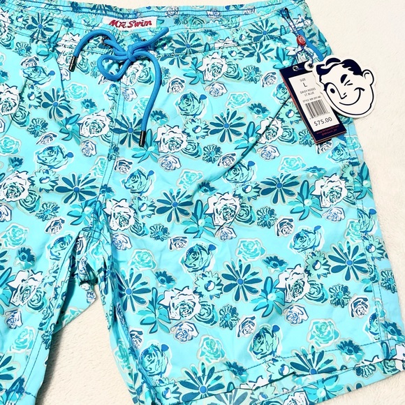 NWT Men’s Mr. Swim Daisy Roses Swim Trunks Size L - Picture 4 of 10